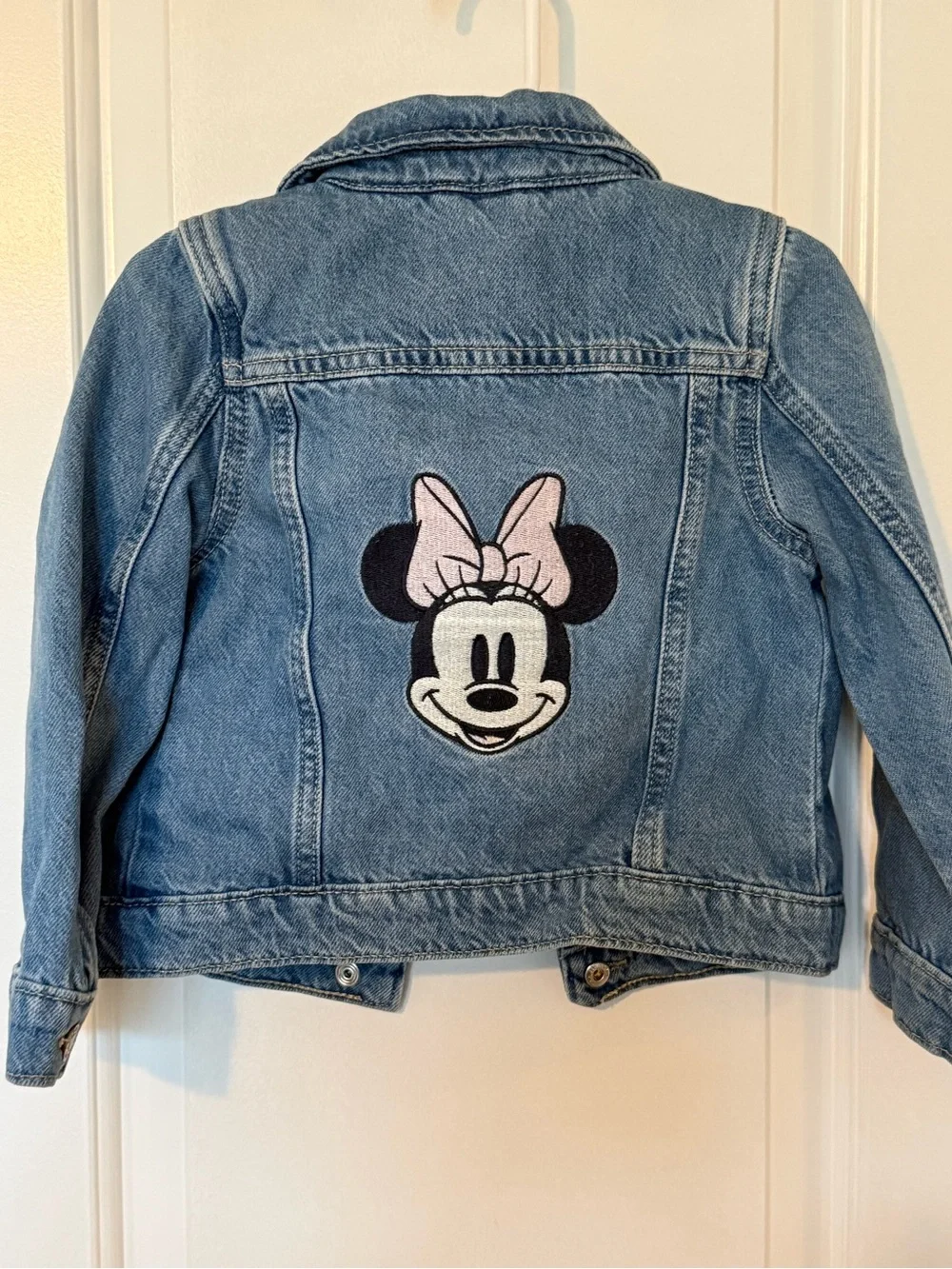 GAP Kids Disney Light Blue Denim Jacket with Embroidered Minnie Detail